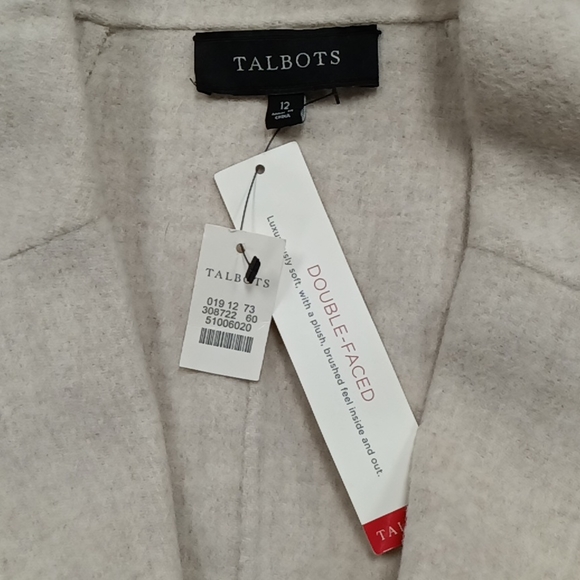 🆕Talbots | Double-Faced Wool Blend Blazer Jacket Heathered Cream Color Size 12 - Picture 5 of 10